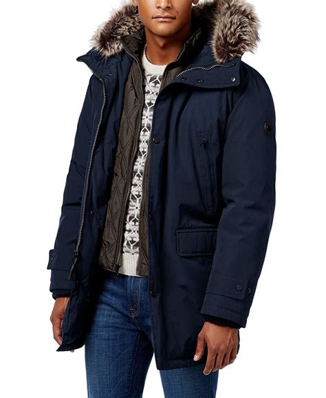 michael kors blue jacket men|Michael Kors men's winter jacket.